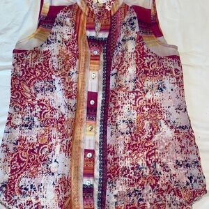 fig and flower Pink and Gold Boho Print Tank